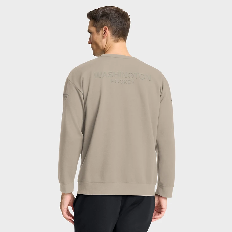 Sweat-shirt Fanatics Tan Authentic Pro Road Tri-Blend pour homme des Capitals de Washington