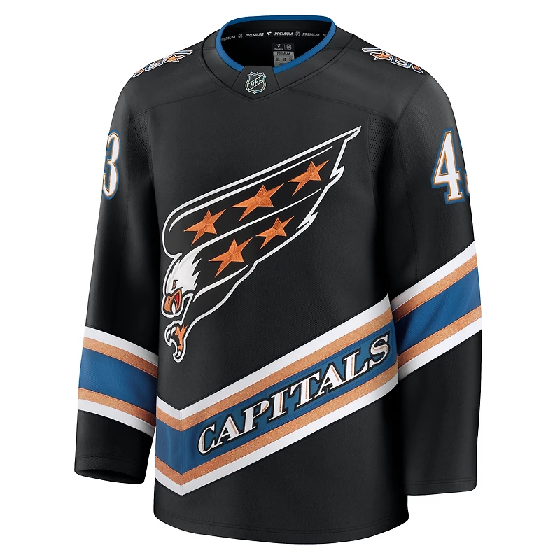 Maillot premium alternatif 50e anniversaire des Capitals de Washington, Tom Wilson, noir, pour homme