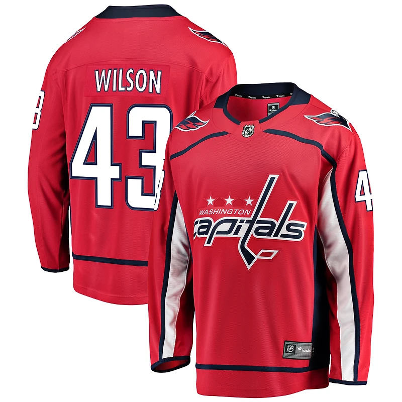 Fanatiques pour hommes de marque Tom Wilson Red Washington Capitals Home Breakaway Player - Maillot