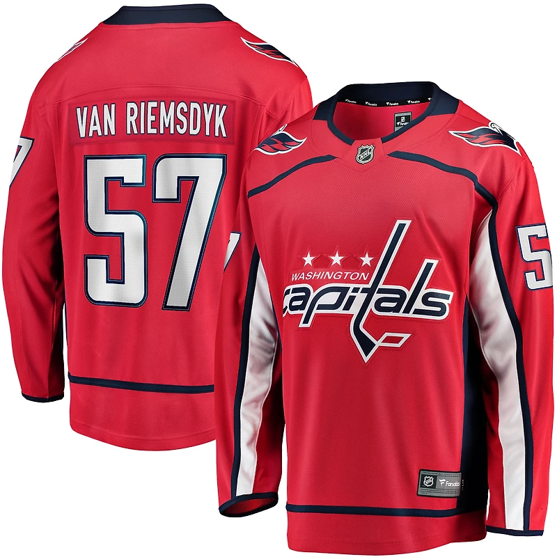 Fanatics pour hommes Trevor van Riemsdyk rouge Maillot d'échappée à domicile des Capitals de Washington