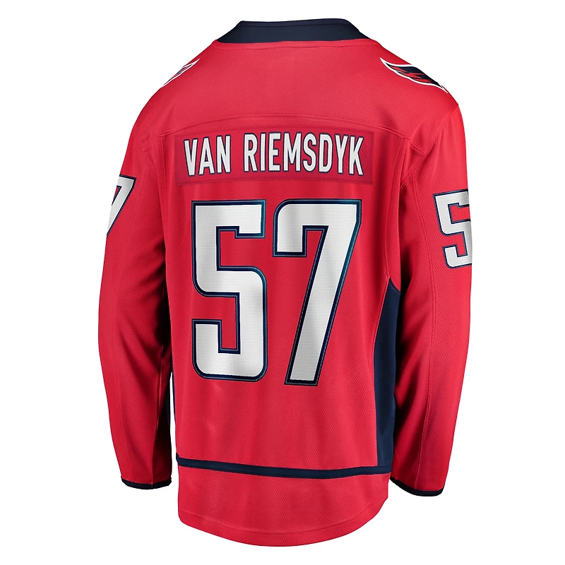Fanatics pour hommes Trevor van Riemsdyk rouge Maillot d'échappée à domicile des Capitals de Washington
