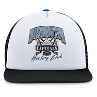 Men's Fanatics White/Black Washington Capitals Decades Collection Foam Front Snapback Hat