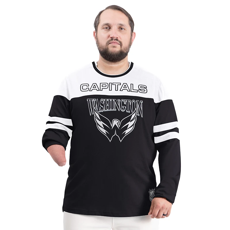 Men's G-III Sports by Carl Banks Black Washington Capitals Adaptive Wear Outlast Durene Long-Sleeve T-Shirt