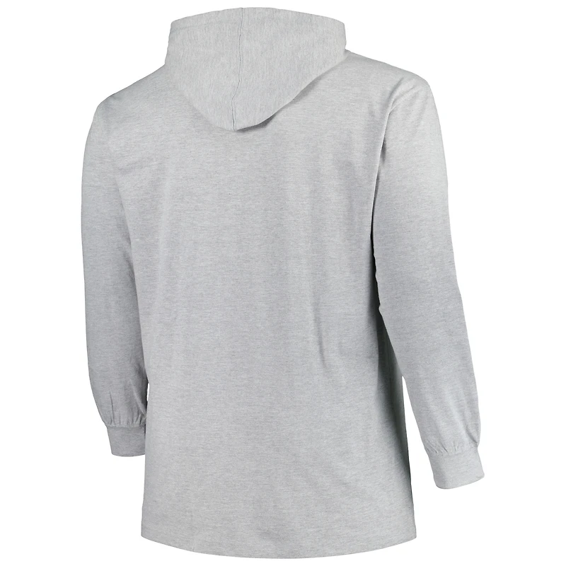 Sweat à capuche pour homme Washington Capitals gris chiné grandes tailles