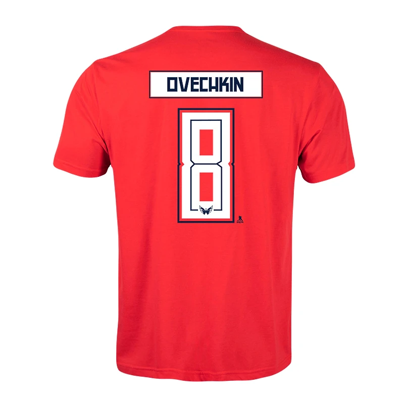 T-shirt rouge avec nom et numéro de joueur des Capitals Washington Alexander Ovechkin Levelwear pour hommes