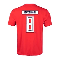 T-shirt rouge avec nom et numéro de joueur des Capitals Washington Alexander Ovechkin Levelwear pour hommes
