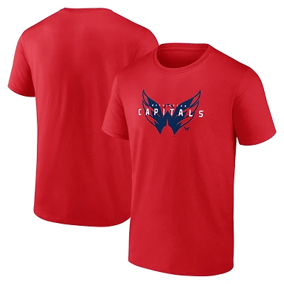 T-shirt coordonné rouge athlétique avec logo pour homme des Capitals de Washington