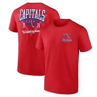 T-shirt rouge athlétique avec logo des Capitals de Washington « Jamais fini » pour homme