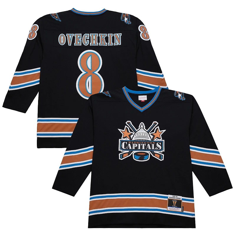 Men's Mitchell & Ness Alexander Ovechkin Black Washington Capitals 2005/06 Power Play Jersey