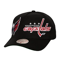 Casquette ajustable Mitchell & Ness noire Washington Capitals avec logo Busted pour homme