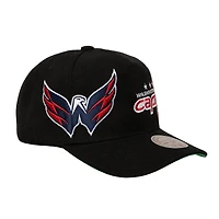 Casquette ajustable Mitchell & Ness noire Washington Capitals avec logo Busted pour homme