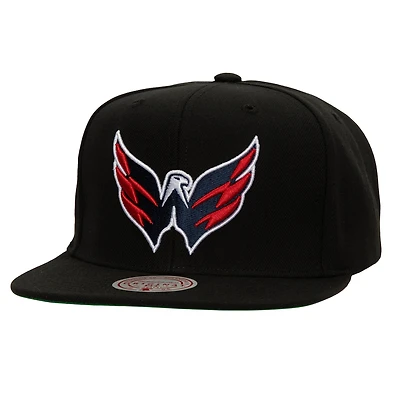Casquette snapback noire Mitchell & Ness pour homme, Washington Capitals Core Top Spot