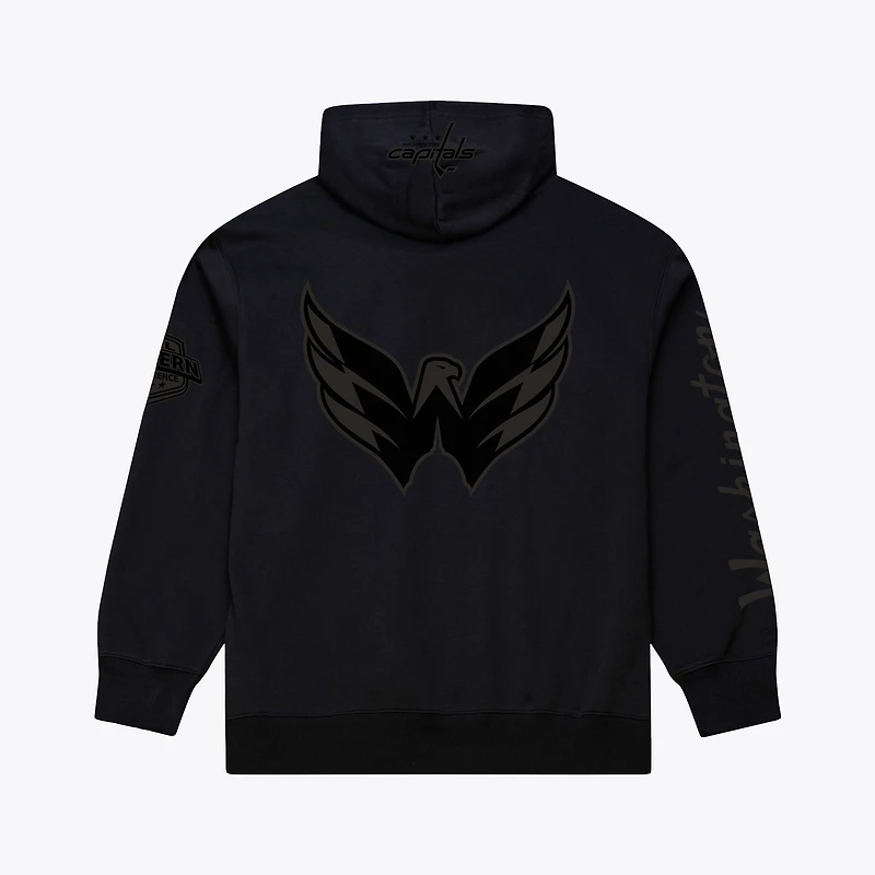 Sweat à capuche polaire Phantom noir Mitchell & Ness Washington Capitals pour homme