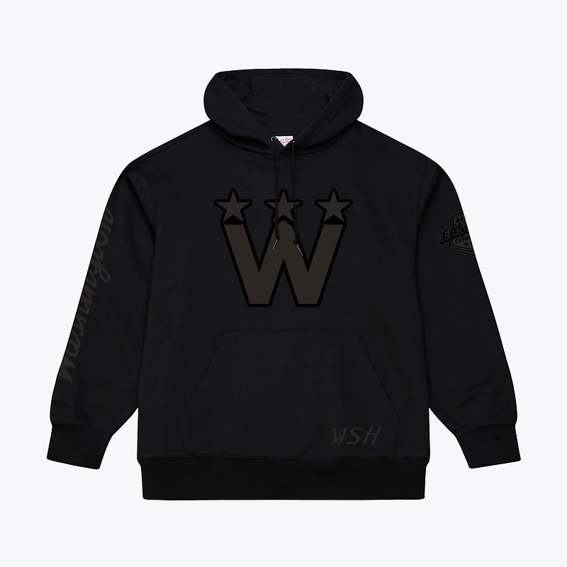 Sweat à capuche polaire Phantom noir Mitchell & Ness Washington Capitals pour homme