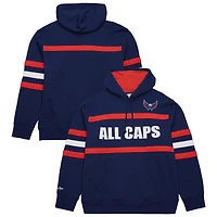 Sweat à capuche bleu marine avec slogan de l'entraîneur-chef des Washington Capitals pour homme Mitchell & Ness