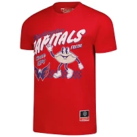 T-shirt rouge pour homme Mitchell & Ness avec motif de nourriture locale des Washington Capitals