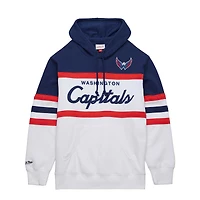 Men's Mitchell & Ness White/Navy Washington Capitals Head Coach Pullover Hoodie