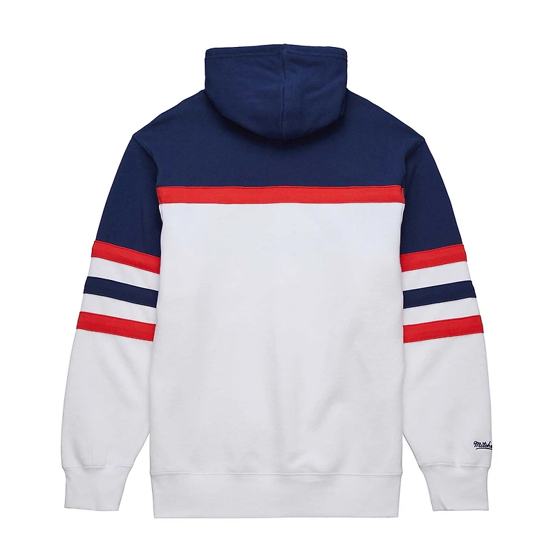 Men's Mitchell & Ness White/Navy Washington Capitals Head Coach Pullover Hoodie