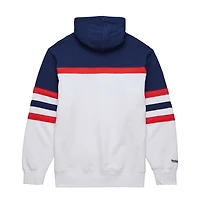 Men's Mitchell & Ness White/Navy Washington Capitals Head Coach Pullover Hoodie