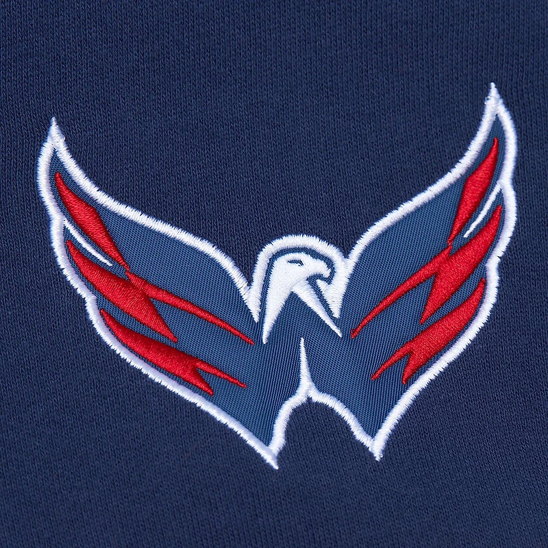 Men's Mitchell & Ness White/Navy Washington Capitals Head Coach Pullover Hoodie