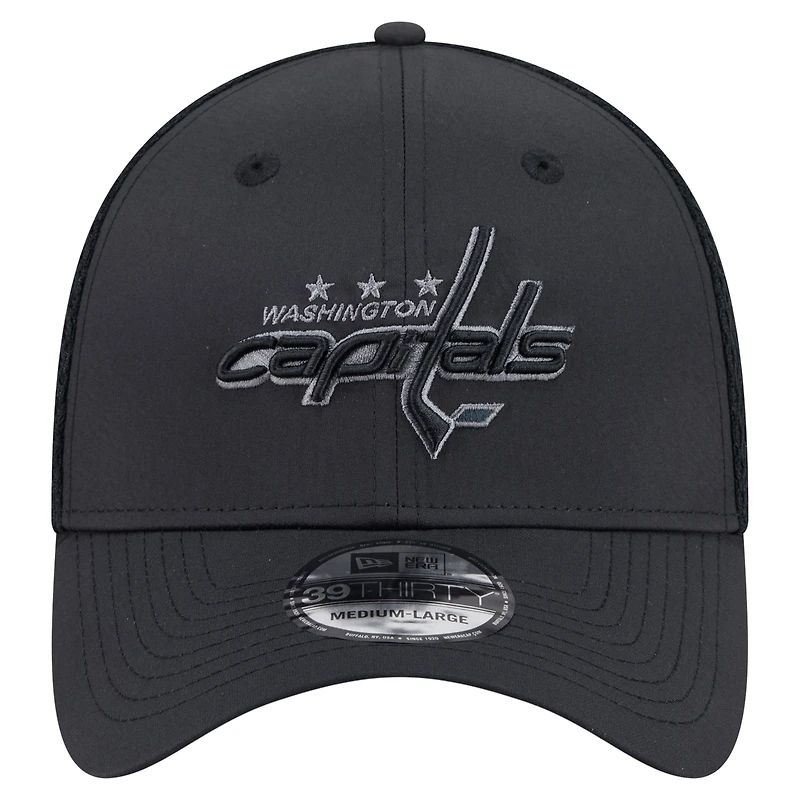 Casquette New Era Blackout 39THIRTY Flex Fit pour homme, coloris Washington Capitals