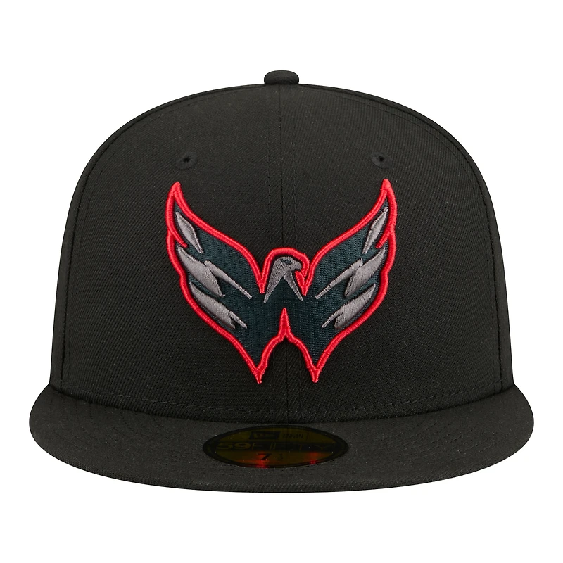 Men's New Era Black Washington Capitals Color Pop 59FIFTY Fitted Hat