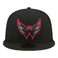 Men's New Era Black Washington Capitals Color Pop 59FIFTY Fitted Hat