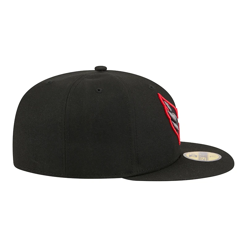 Casquette ajustée New Era 59FIFTY pour homme, noire, Washington Capitals, coloris pop