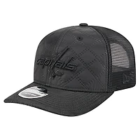 Men's New Era  Black Washington Capitals Quilted Nylon 9SEVENTY Adjustable Trucker Hat