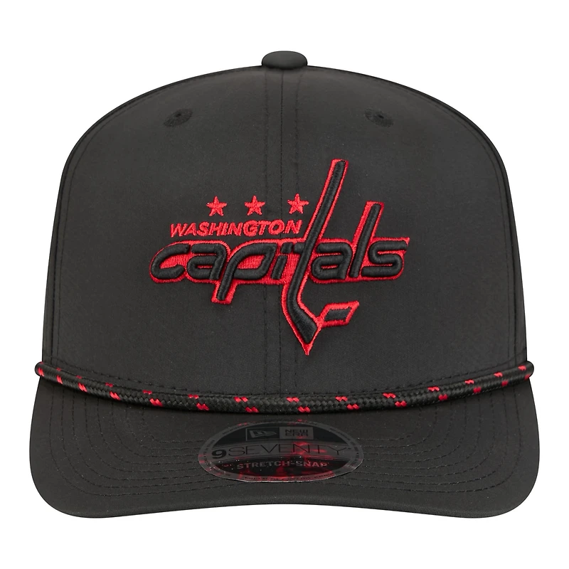 Men's New Era Black Washington Capitals Sport Vented 9SEVENTY Rope Adjustable Hat