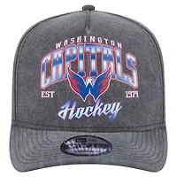 Casquette pré-courbée 9FIFTY à visière snapback Washington Capitals New Era pour homme, couleur anthracite