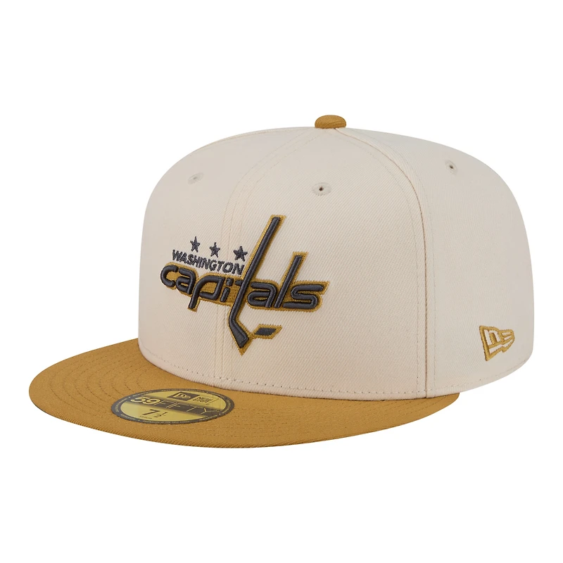 Men's New Era Cream/Tan Washington Capitals Colorpack Two-Tone 59FIFTY Fitted Hat