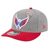 Men's New Era  Gray/Red Washington Capitals Wool Pin Low Profile 9FIFTY Snapback Hat