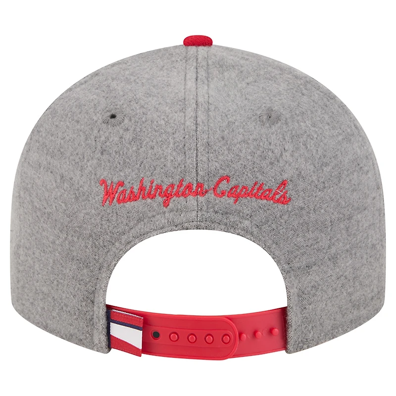 Men's New Era  Gray/Red Washington Capitals Wool Pin Low Profile 9FIFTY Snapback Hat
