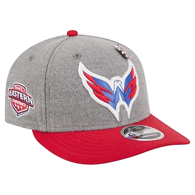 Casquette snapback 9FIFTY en pin grise/rouge New Era pour homme, Washington Capitals