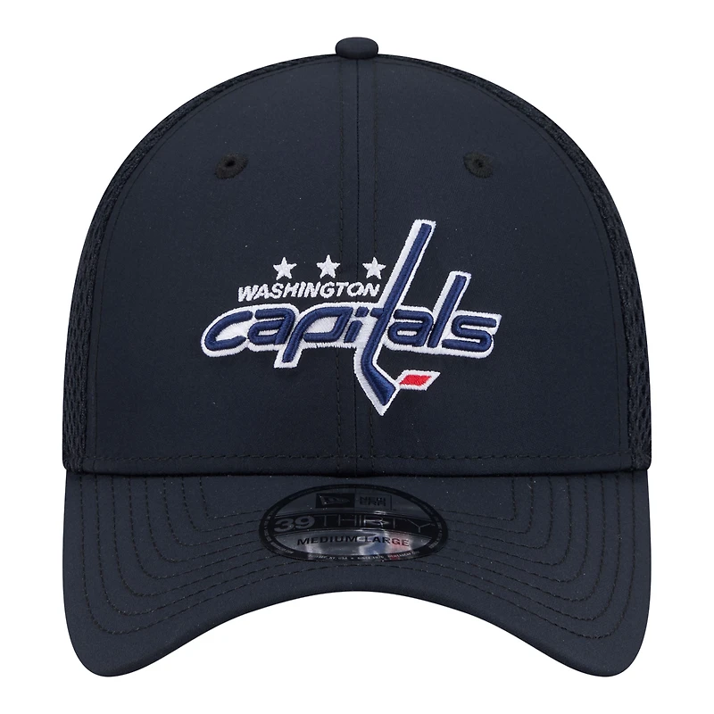 Men's New Era Navy Washington Capitals Logo 39THIRTY Flex Hat