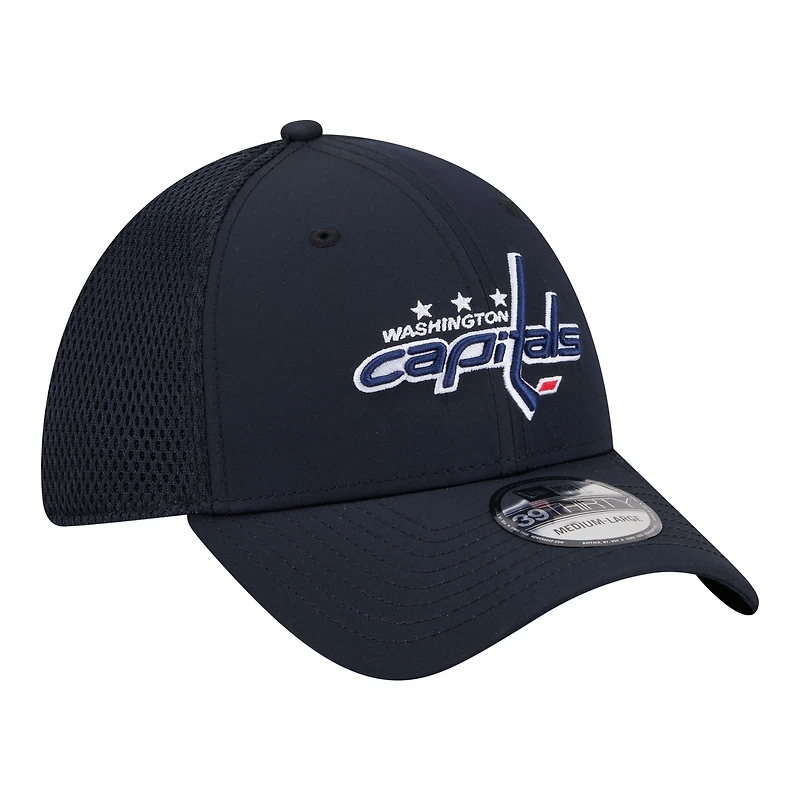 Men's New Era Navy Washington Capitals Logo 39THIRTY Flex Hat