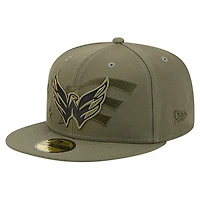 Men's New Era  Olive Washington Capitals Military Appreciation Flag 59FIFTY Fitted Hat