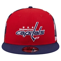 Casquette snapback 9FIFTY camouflage Washington Capitals rouge/bleu marine New Era pour homme