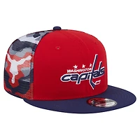 Casquette snapback 9FIFTY camouflage Washington Capitals rouge/bleu marine New Era pour homme