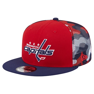 Casquette snapback 9FIFTY camouflage Washington Capitals rouge/bleu marine New Era pour homme