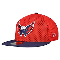 Casquette ajustée bicolore 59FIFTY des Washington Capitals, rouge/bleu marine, New Era