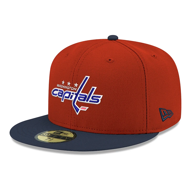 Men's New Era  Red Washington Capitals Core Logo Two-Tone 59FIFTY Fitted Hat