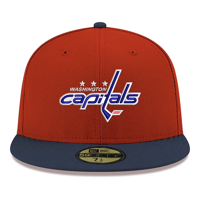 Men's New Era  Red Washington Capitals Core Logo Two-Tone 59FIFTY Fitted Hat