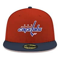 Men's New Era  Red Washington Capitals Core Logo Two-Tone 59FIFTY Fitted Hat