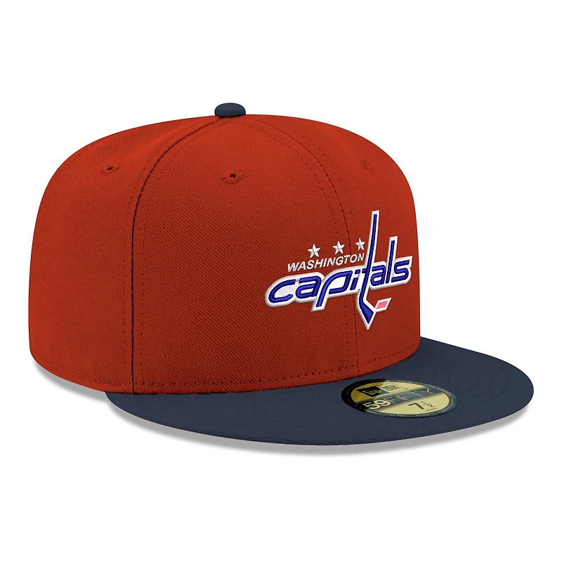 Men's New Era  Red Washington Capitals Core Logo Two-Tone 59FIFTY Fitted Hat