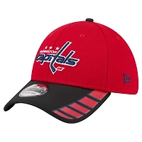Casquette New Era rouge Washington Capitals Visor Hit 39THIRTY Flex pour homme