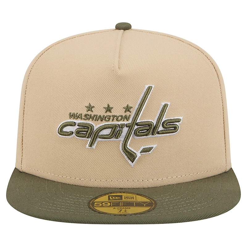 Men's New Era Tan/Olive Washington Capitals Color Pack Two-Tone 59FIFTY A-Frame Fitted Hat