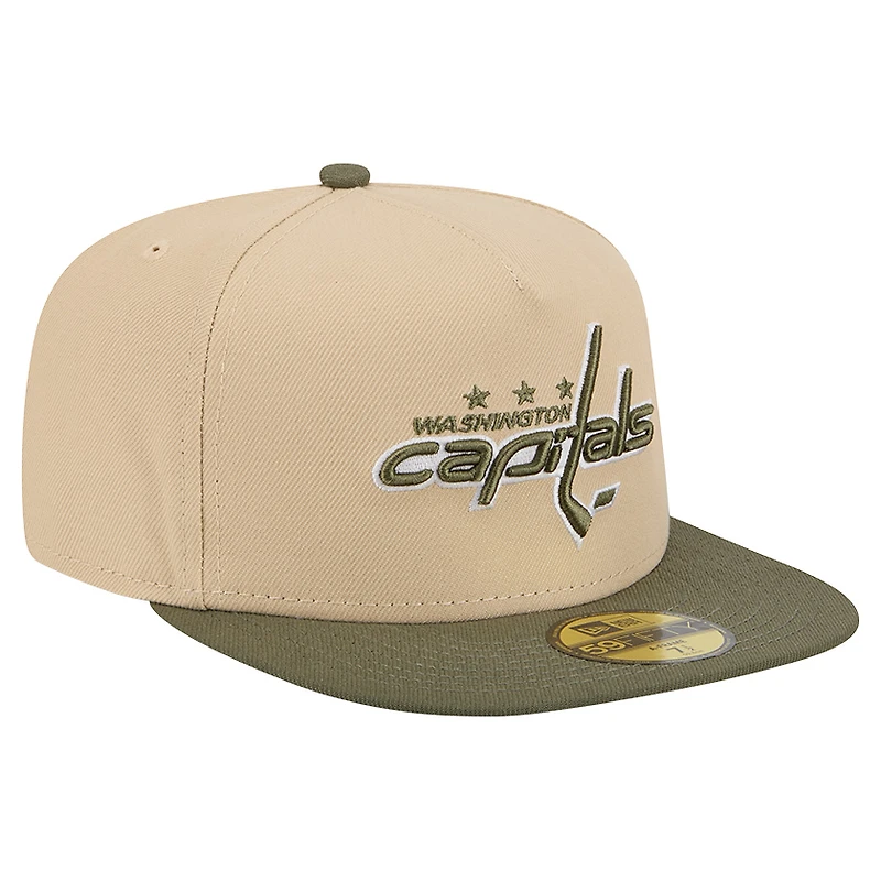 Men's New Era Tan/Olive Washington Capitals Color Pack Two-Tone 59FIFTY A-Frame Fitted Hat