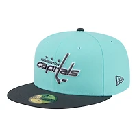 Men's New Era  Turquoise/Charcoal Washington Capitals Two-Tone Color Pack 59FIFTY Fitted Hat